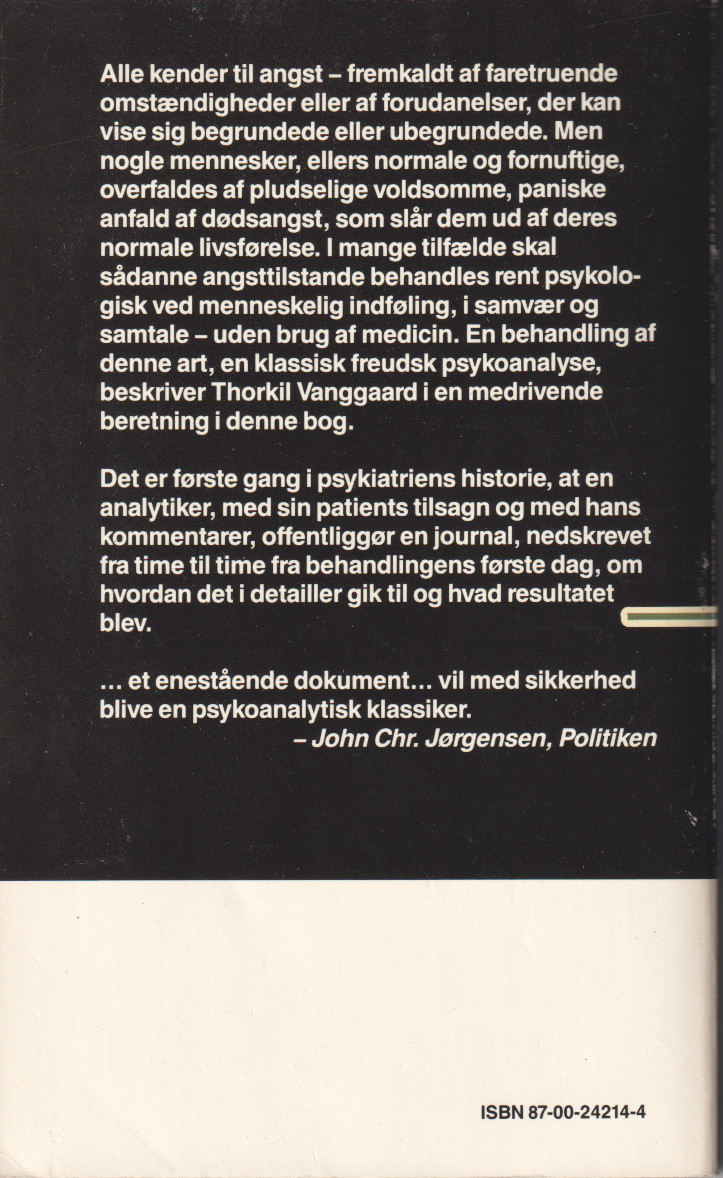 Torkil Vanggaard: Angst - en psykoanalyses forløb