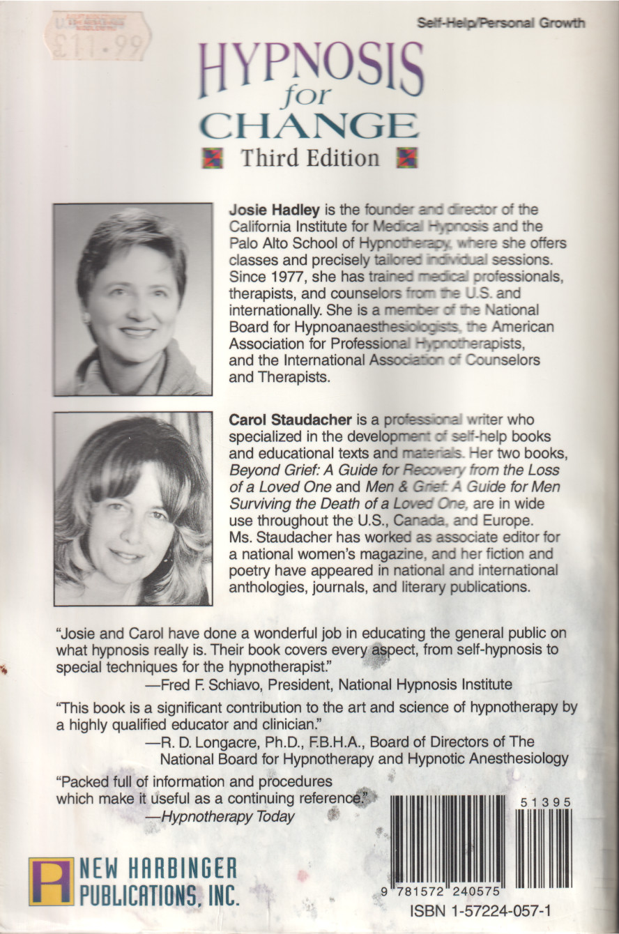 Josie hadley & Carol Staudacher: Hypnosis for Change