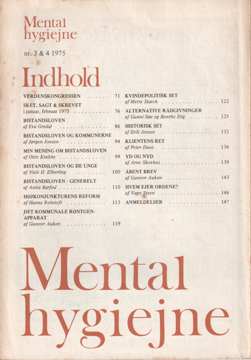 Mentalhygiejne 3&4 1975