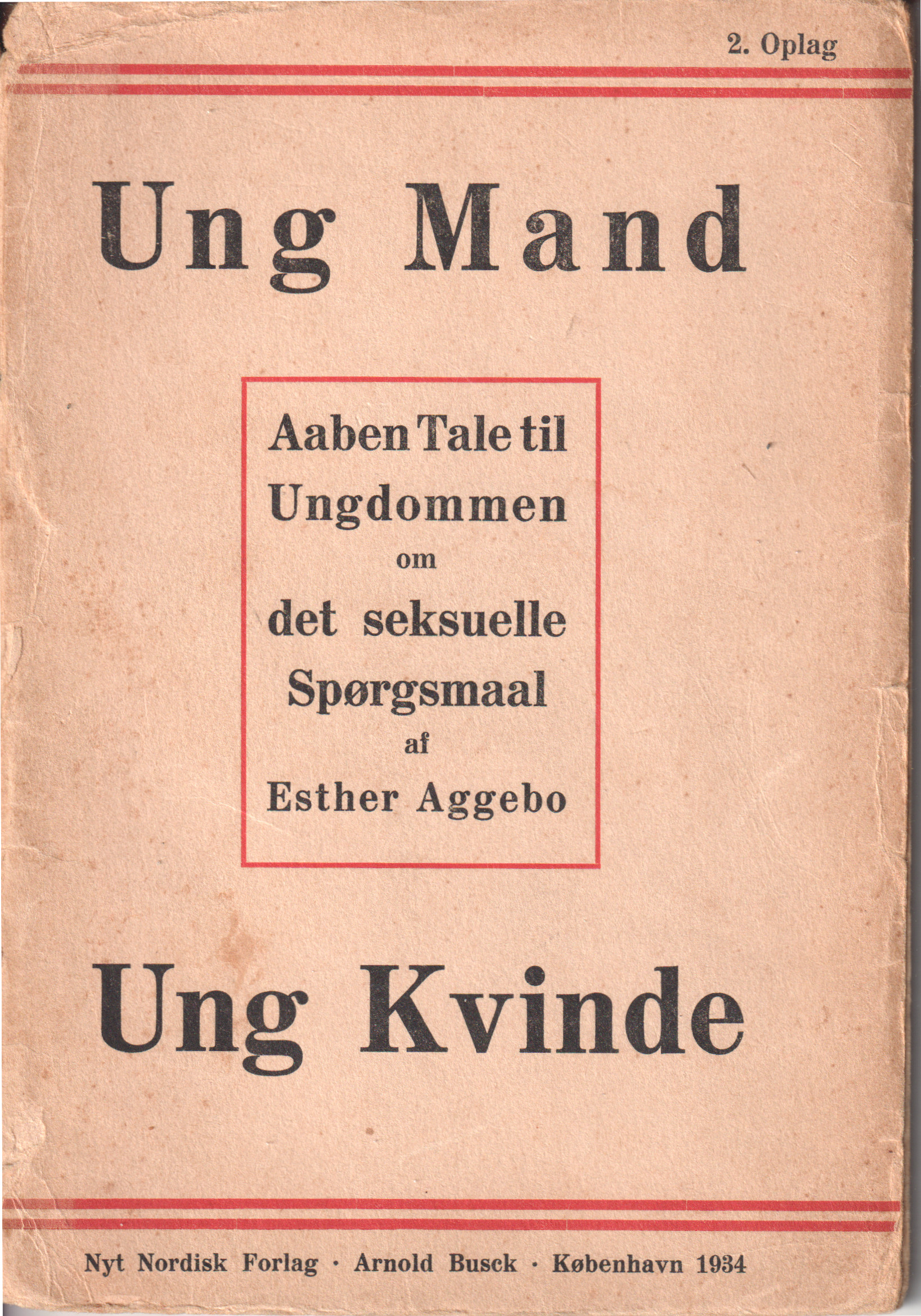 Esther Aggebo: Ung Mand Ung Kvinde - Aaben Tale til Ungdommen om det seksuelle Spørgsmål